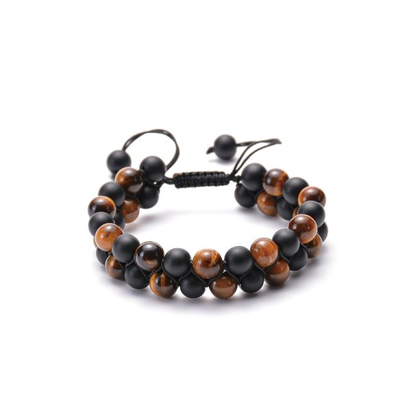 Armbnd med Tiger Sten &amp; Agat Sten 